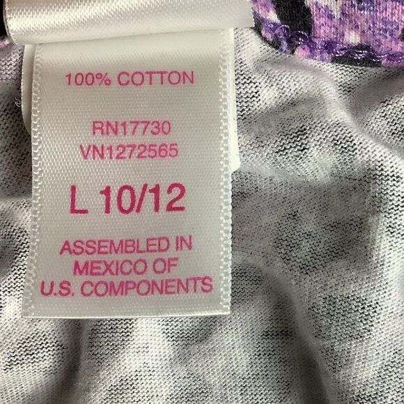 Xhilaration Girls Tiered Ruffled Top Animal Print Purple Sleeveless Size L 10/12 - Picture 13 of 14